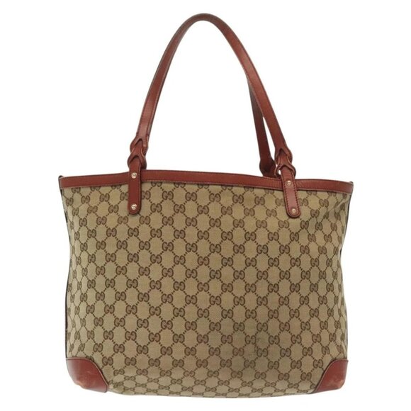 GUCCI GG Canvas Tote Bag Beige Gold 247209 Auth ep10749 - Picture 3 of 16